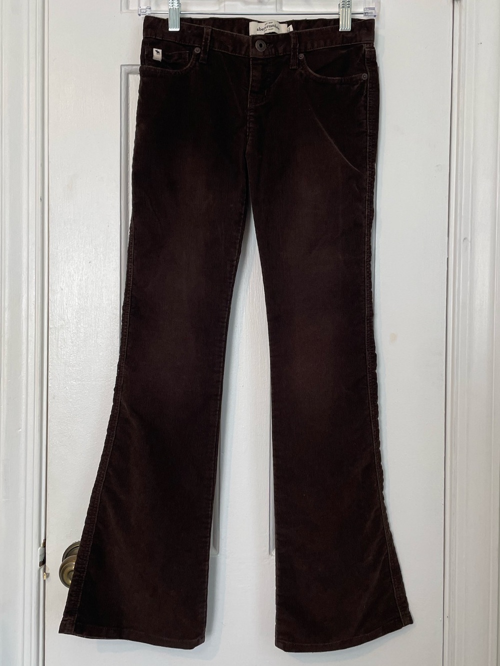 Abercrombie & Fitch MacKenzie Dark Brown Flare Corduroy Pants - sz 12 Slim GIRLS